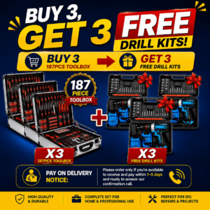 Buy 3 Toolbox (Get 3 Drillkit Free)